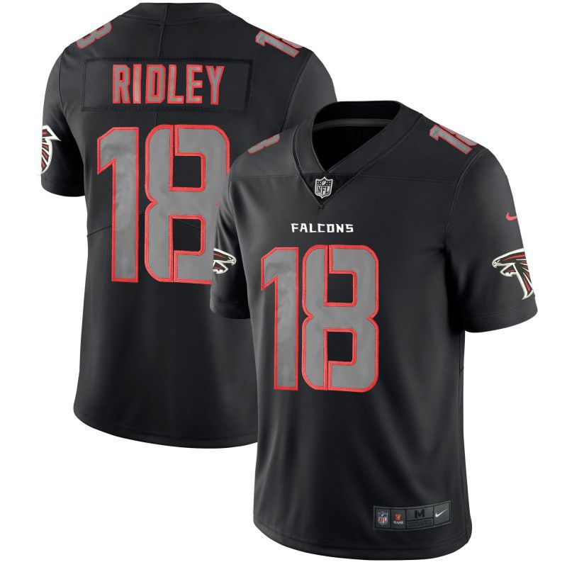 Men Atlanta Falcons #18 Ridley Nike Fashion Impact Black Color Rush Limited NFL Jerseys